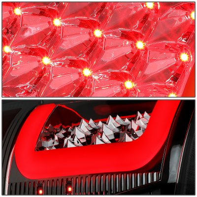 Dodge Ram 3500 2010-2018 Clear LED Tail Lights Red C-Tube