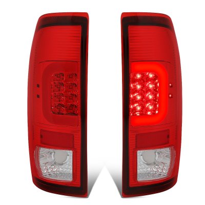 Ford F250 Super Duty 1999-2007 LED Tail Lights Red C-Tube