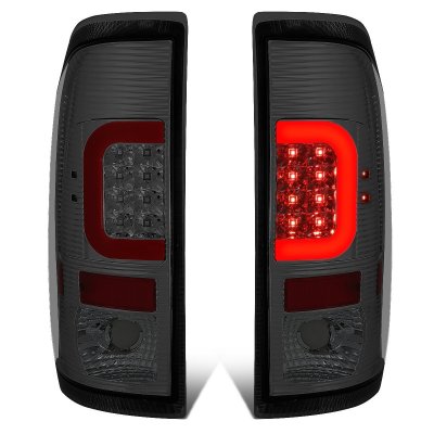 Ford F250 Super Duty 1999-2007 Smoked LED Tail Lights Red C-Tube