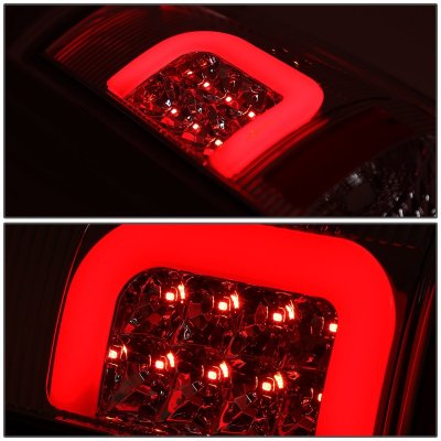 Ford F250 Super Duty 1999-2007 Smoked LED Tail Lights Red C-Tube