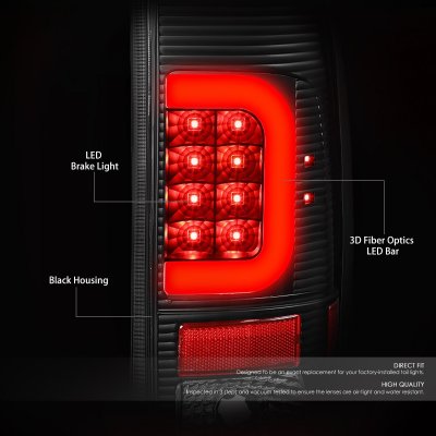 Ford F450 Super Duty 2008-2016 Black LED Tail Lights Red C-Tube