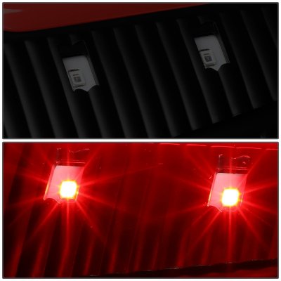 Ford F450 Super Duty 2008-2016 Black Smoked LED Tail Lights Red C-Tube