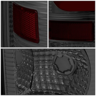 Ford F450 Super Duty 2008-2016 Smoked LED Tail Lights Red C-Tube