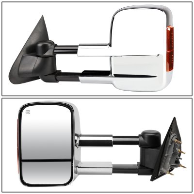 Chevy Silverado 2500HD 2015-2018 Chrome Towing Mirrors Power Heated Signal Lights