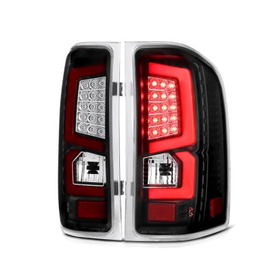 Chevy Silverado 2500HD 2007-2014 Custom LED Tail Lights Black Red
