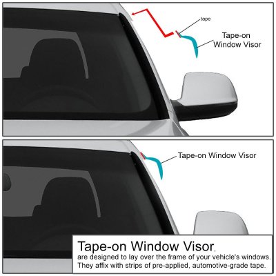 Chevy Silverado Regular Cab 2014-2017 Tinted Side Window Visors Deflectors