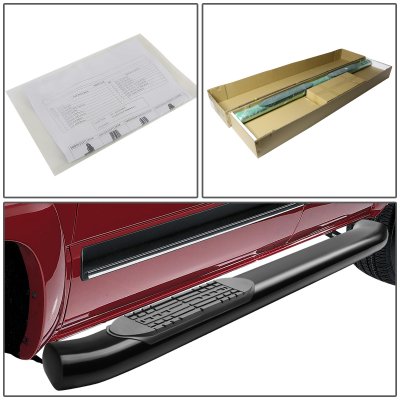 Ford F150 Regular Cab 2004-2008 Nerf Bars Curved Black 4 Inch