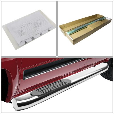 Dodge Ram 3500 Regular Cab 2003-2009 Nerf Bars Curved Stainless 4 Inch