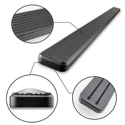 Ford F350 Super Duty Crew Cab Long Bed 1999-2007 Wheel-to-Wheel iBoard Running Boards Black Aluminum 5 Inch