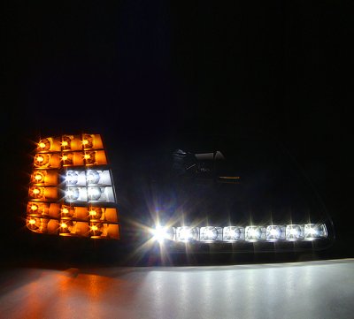 Ford F150 1997-2003 Black Euro Headlights and LED Corner Lights Set