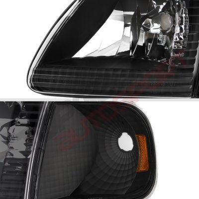 Ford F150 1997-2003 Black Headlights and LED Tail Lights