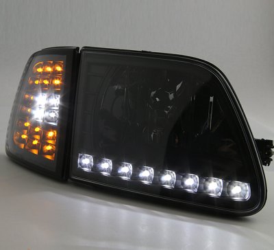 Ford F150 1997-2003 Black Headlights LED DRL Signal and LED Tail Lights