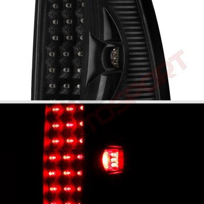 Ford F350 1999-2004 Black Headlights Set and LED Tail Lights