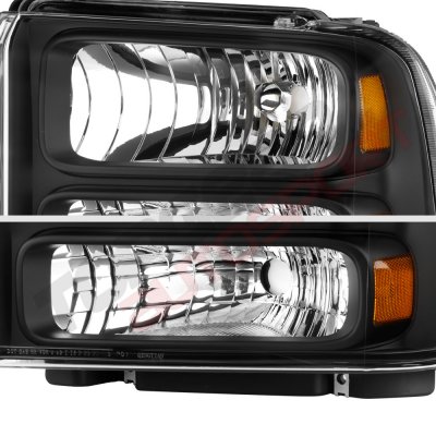 Ford F350 Super Duty 2005-2007 Black Headlights and LED Tail Lights