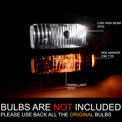 Ford F350 Super Duty 2005-2007 Black Headlights and LED Tail Lights