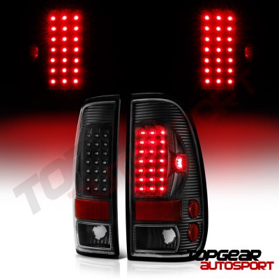 Ford F350 Super Duty 2005-2007 Black Headlights and LED Tail Lights