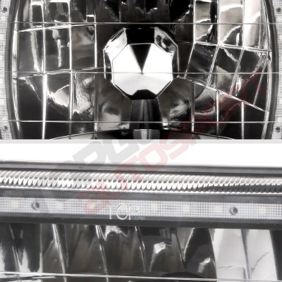 Mazda B2000 1985-1993 Black Color SMD LED Sealed Beam Headlight Conversion Remote