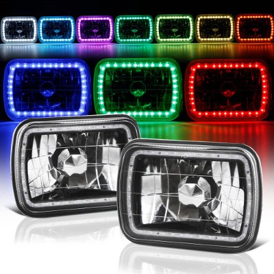 Jeep Wagoneer 1979-1984 Black Color SMD LED Sealed Beam Headlight Conversion Remote