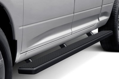 GMC Sierra Crew Cab Long Bed 2014-2018 Wheel-to-Wheel iBoard Running Boards Black Aluminum 6 Inch