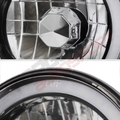 Ford F350 1969-1979 Black Blue Halo Tube Sealed Beam Headlight Conversion