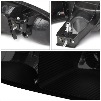 GMC Yukon XL Denali 2001-2006 Black Smoked Headlights