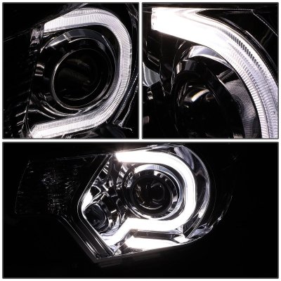 Toyota Tacoma 2012-2015 Smoked Projector Headlights Tube DRL