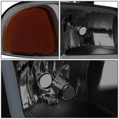 GMC Yukon 2000-2006 Black Smoked Headlights Tube DRL