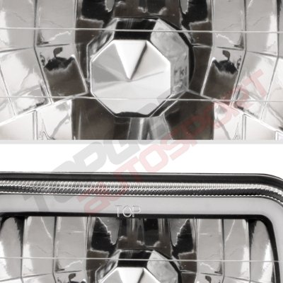 Dodge Ram 250 1981-1993 Black Blue Halo Tube Sealed Beam Headlight Conversion