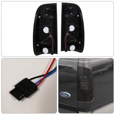 Ford F550 Super Duty 1999-2007 Smoked LED Tail Lights