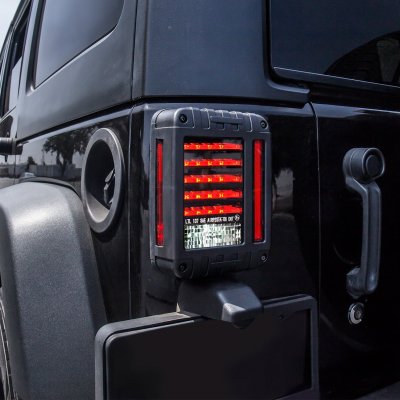Jeep Wrangler JK 2007-2017 Black LED Tail Lights