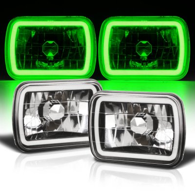 Dodge Ram 350 1981-1993 Black Green Halo Tube Sealed Beam Headlight Conversion