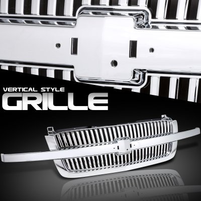 Chevy Silverado 2003-2005 Chrome Bar Vertical Grille