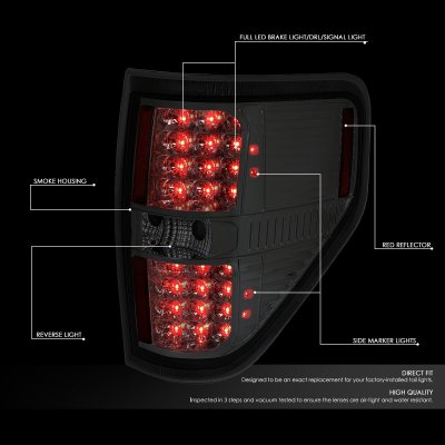 Ford F150 2009-2014 Smoked LED Tail Lights