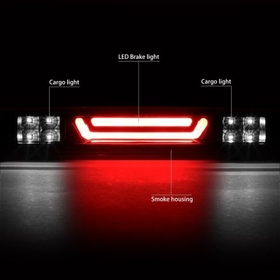 Chevy Silverado 3500HD 2007-2014 Black Smoked Tube LED Third Brake Light