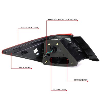 Honda Accord Sedan 2008-2012 Tinted Tube LED Tail Lights