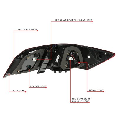 Honda Accord Sedan 2013-2015 Tube LED Tail Lights