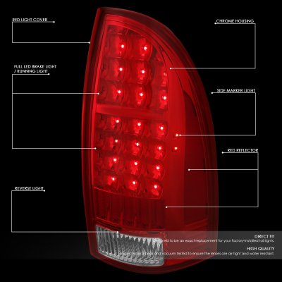 For 2005-2015 Toyota Tacoma  A Pair LED Tail Lights Brake Lamps Passenger+Driver