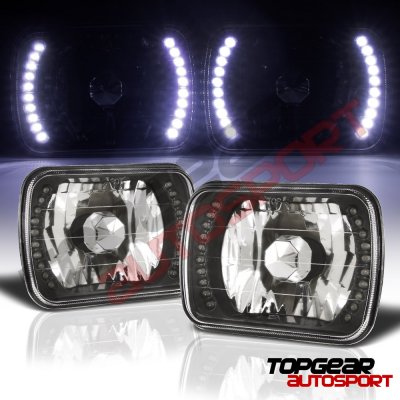 Buick Skyhawk 1979-1980 White LED Black Chrome Sealed Beam Headlight Conversion