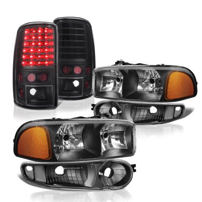 GMC Yukon Denali 2001-2006 Black Headlights and LED Tail Lights