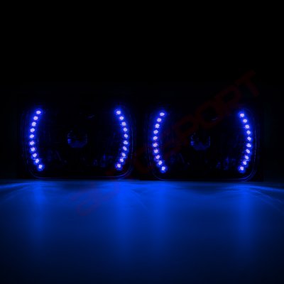 Isuzu Amigo 1989-1994 Blue LED Black Sealed Beam Headlight Conversion