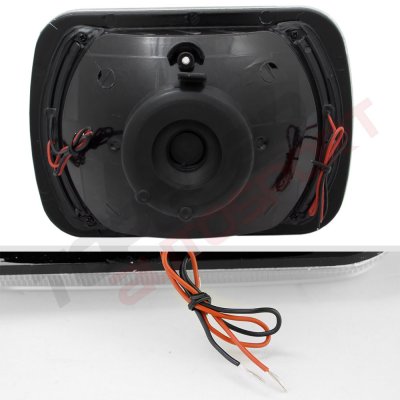 VW Golf 1985-1987 Blue LED Black Chrome Sealed Beam Headlight Conversion