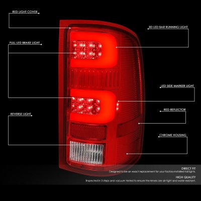 GMC Sierra 2007-2013 Tube LED Tail Lights