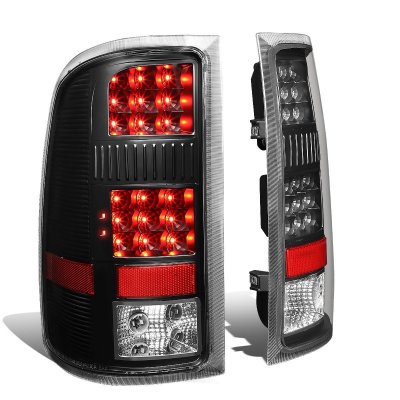 GMC Sierra 3500HD 2007-2014 Black LED Tail Lights