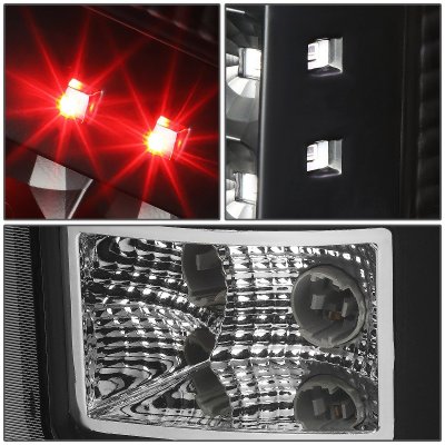 GMC Sierra 3500HD 2007-2014 Black LED Tail Lights
