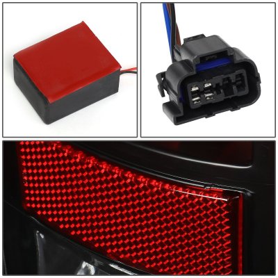 GMC Sierra 3500HD 2007-2014 Black LED Tail Lights