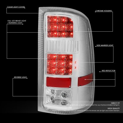 GMC Sierra 2007-2013 Clear LED Tail Lights