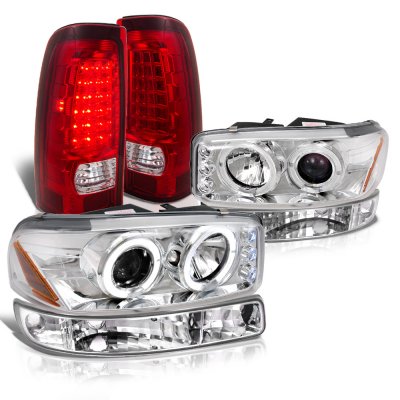GMC Sierra 1999-2006 Halo Projector Headlights LED Tail Lights