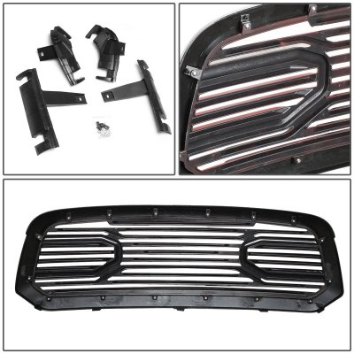 Dodge Ram 1500 2013-2018 Black Red Custom Grille