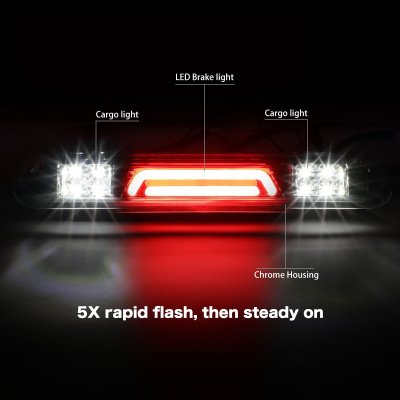 Ford F150 2004-2008 Clear Tube Flash LED Third Brake Light