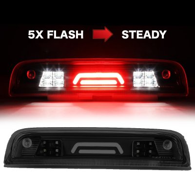 GMC Sierra 2500HD 2015-2018 Black Smoked Tube Flash LED Third Brake Light